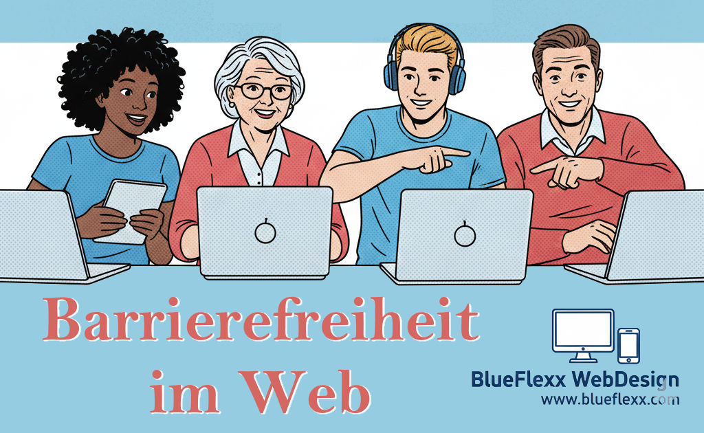 Mit Gemini-KI-Unterstützung erstellte Grafik zum Artikel über Barrierefreiheit im Web