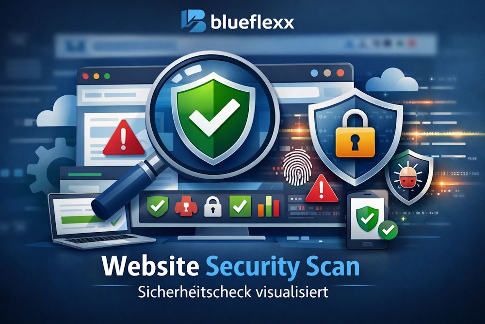 Selbst erstellte Grafik zum Artikel über Website‑Security‑Scans